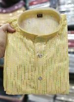 Banglori Silk Yellow Traditional Wear Sequins Work Kurta Pajama